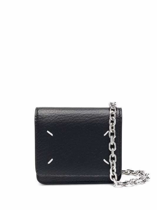 Maison Margiela Black Calf Leather Chain Wallet