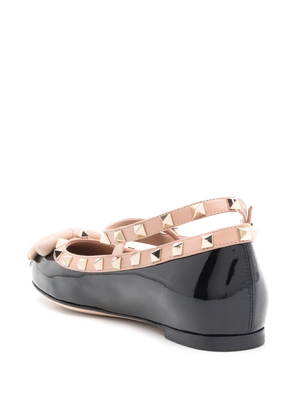 Chaussures plates Valentino Garavani en cuir verni noir