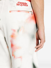 Alexander McQueen Shorts White tie-dye cotton