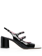 Carel Paris With Heel Black calf leather pumps
