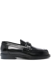 Alexander McQueen logo-plaque leather loafers in polished calfskin