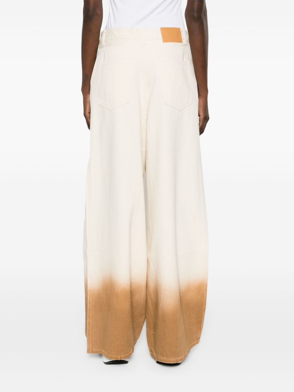 Jean Alanui en denim blanc à jambe large