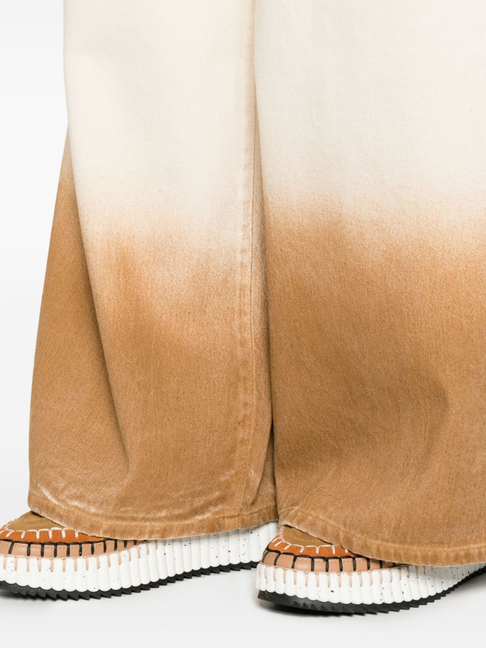 Jean Alanui en denim blanc à jambe large