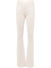 Palm Angels Trousers White flared knit