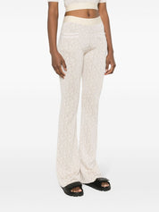 Palm Angels Trousers White flared knit