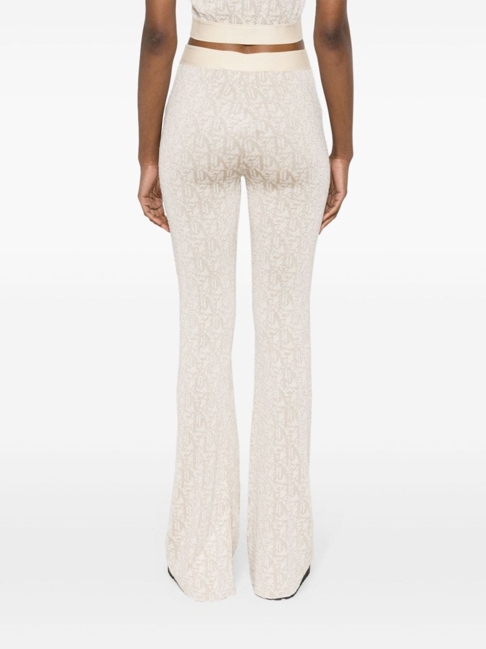 Palm Angels Trousers White flared knit