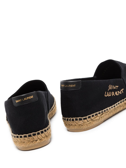 Chaussures plates Saint Laurent en toile noire