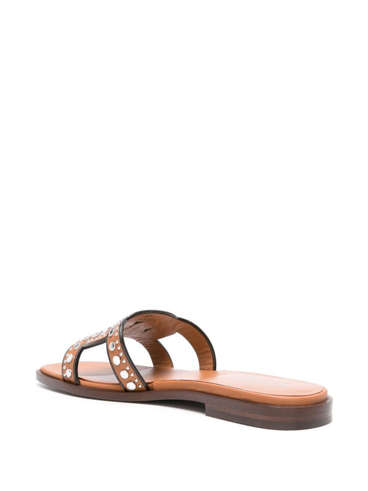 Tod'S Brown Calf Leather Sandals