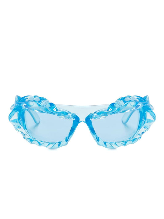Ottolinger Sunglasses Clear Blue — Sculpted Acetate Shades