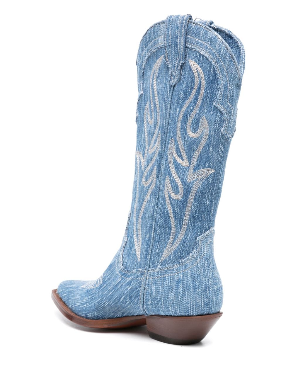 Bottes Sonora en denim bleu clair jusqu'aux mollets