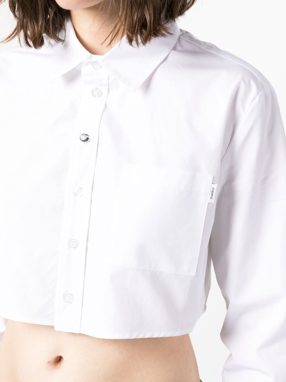 Coperni Shirts White cropped cotton shirt