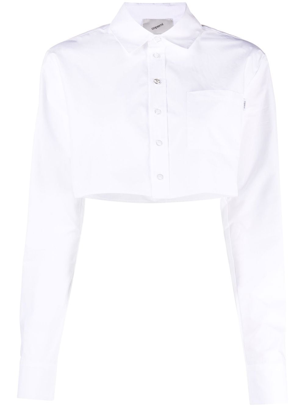 Coperni Shirts White cropped cotton shirt