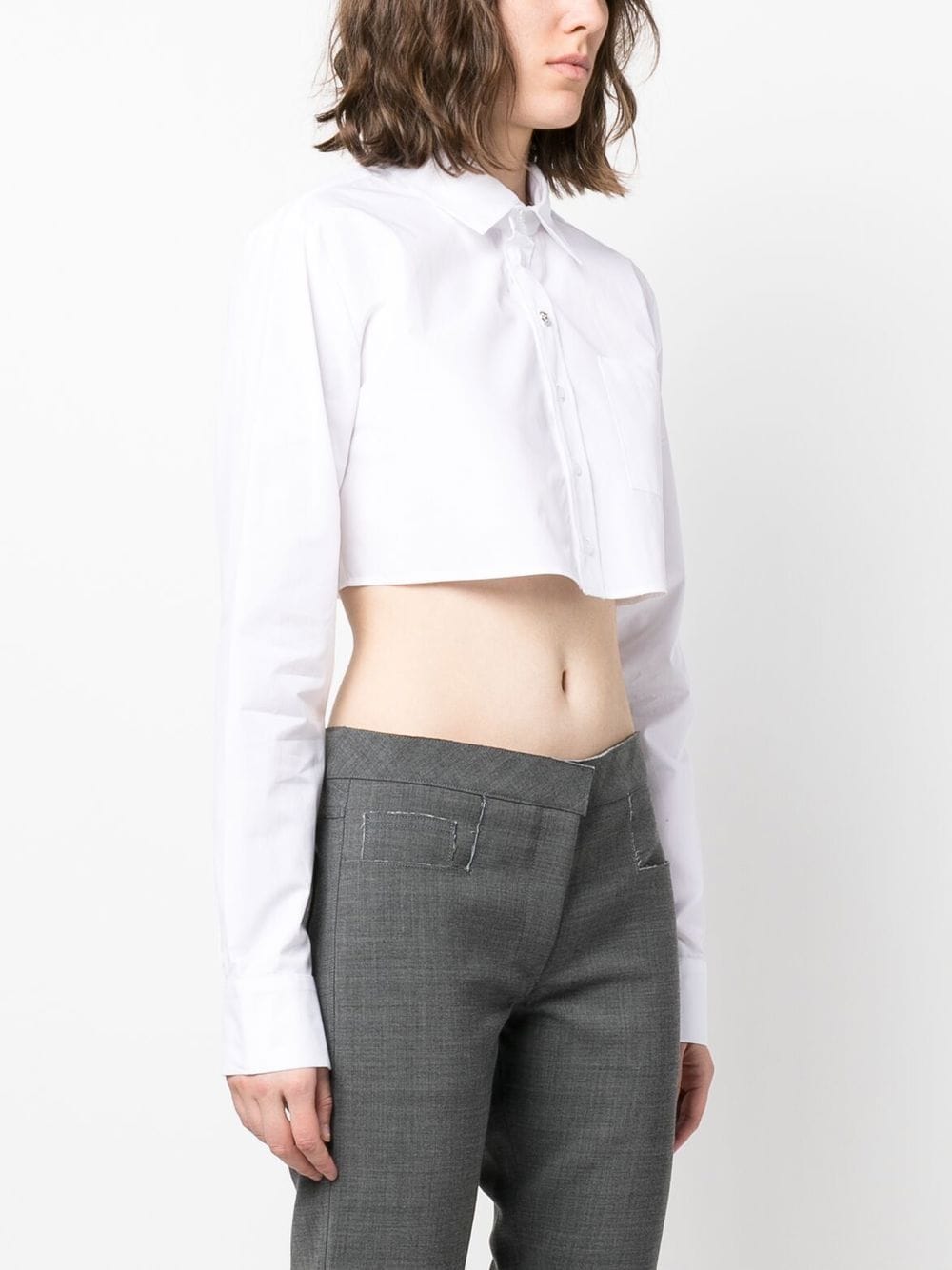 Coperni Shirts White cropped cotton shirt