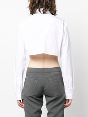 Coperni Shirts White cropped cotton shirt