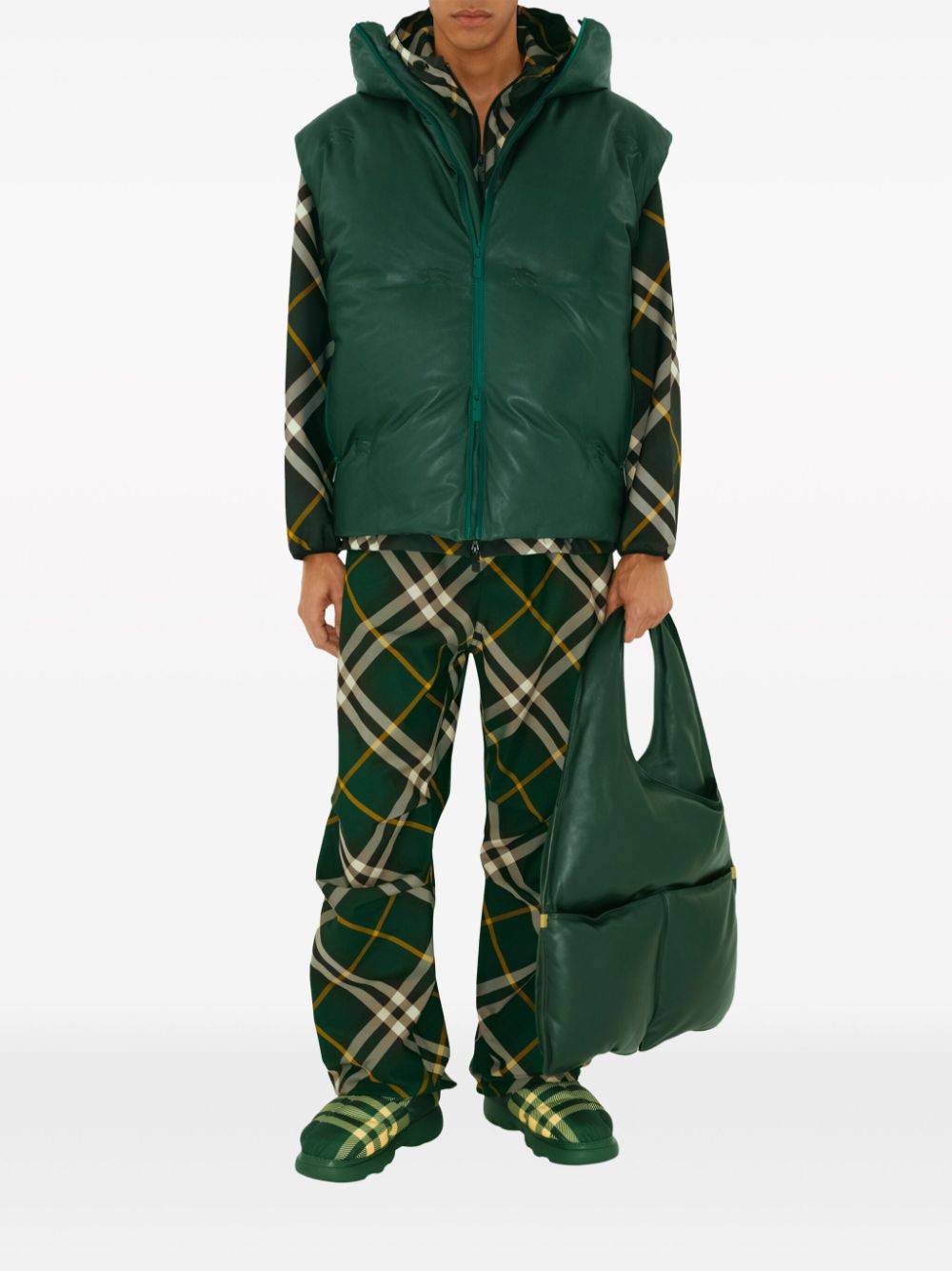 Burberry Trousers Green wide leg