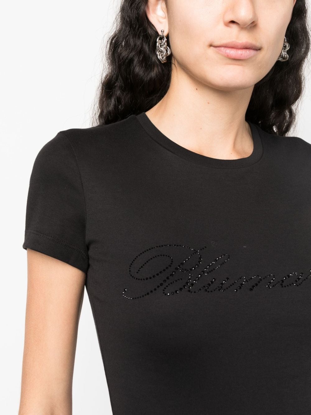 T-shirts et polos Blumarine T-shirt en coton noir avec logo