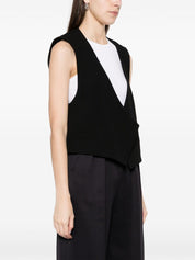 Ami Paris Jackets Black virgin wool sleeveless