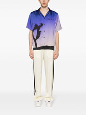 Pantalon Blue Sky Inn Beige à rayures satinées