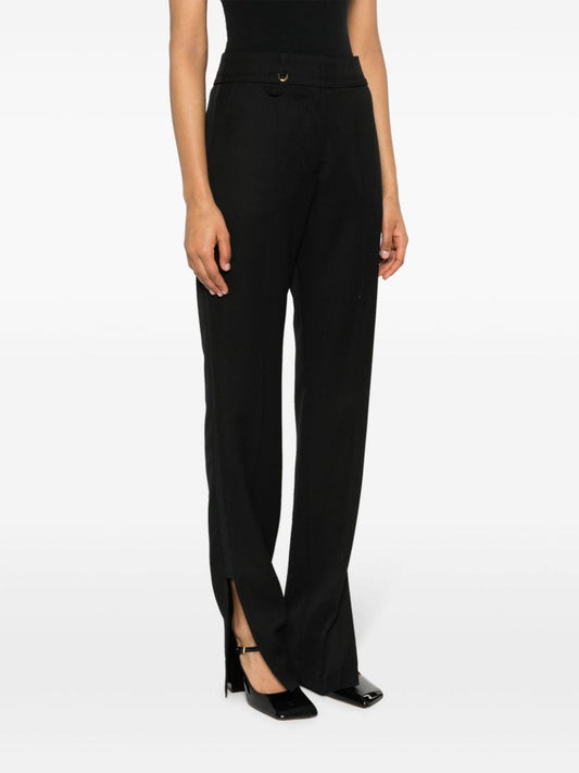 Jacquemus Black Virgin Wool Trousers — High‑Waist Elegance
