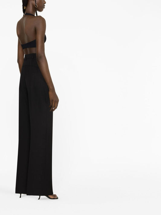 Jacquemus Black High‑Waisted Virgin Wool Trousers