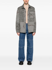 Parche con el logotipo antidesgarro gris de Marine Serre Coats