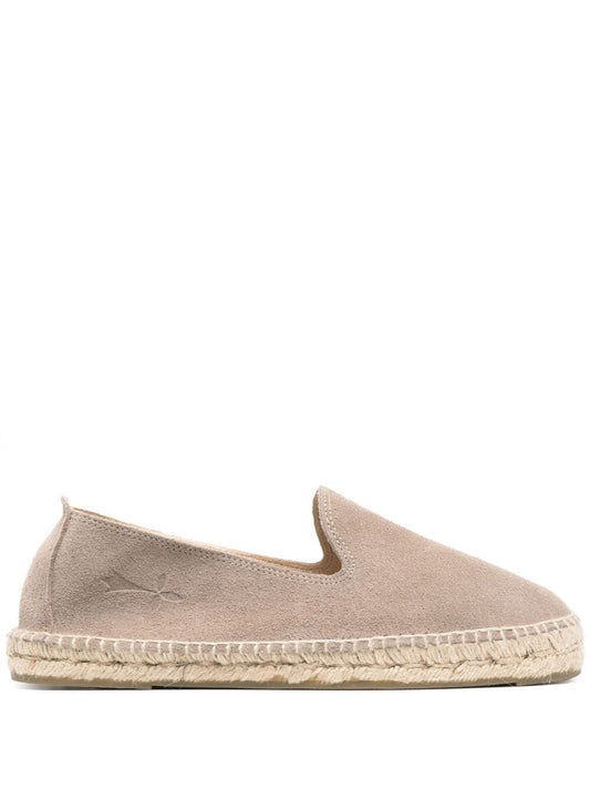 Manebí Dove Grey Espadrilles — Suede Flat Shoes