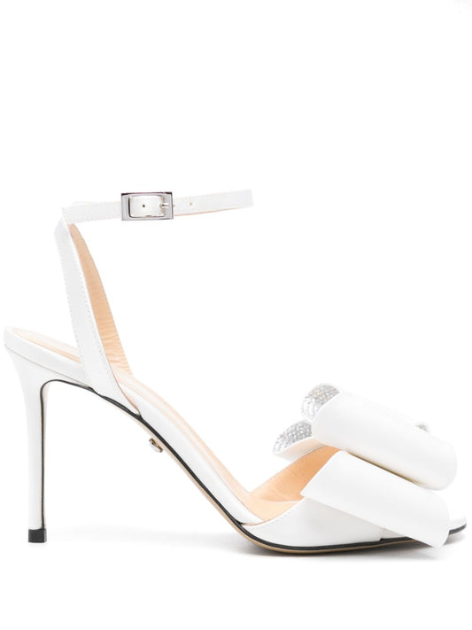 Mach &amp; Mach PRE avec talon aiguille à nœud en satin blanc