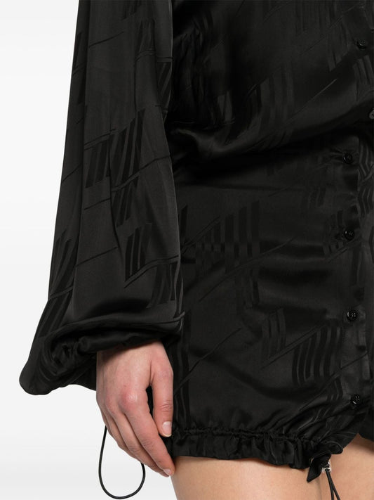 Black Satin Jacquard Mini Dress — The Attico