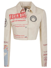 Marine Serre Jackets White cropped cotton