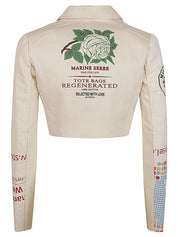 Marine Serre Jackets White cropped cotton