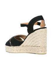 Castañer Castaner Sandals Black cotton raffia wedge