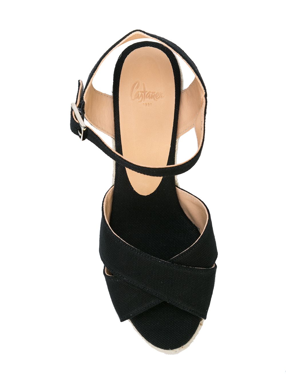 Castañer Castaner Sandals Black cotton raffia wedge