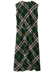 Burberry Dresses Green wool belted midi