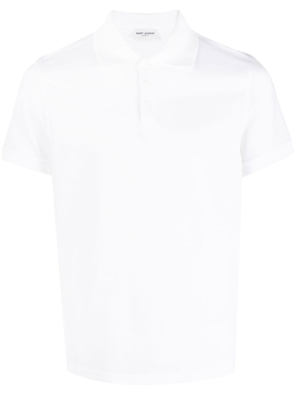 Polo en piqué de coton monogramme Saint Laurent