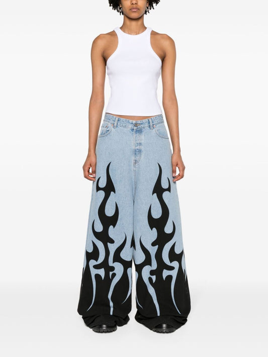 Vetements White Cotton-Blend Ribbed Top