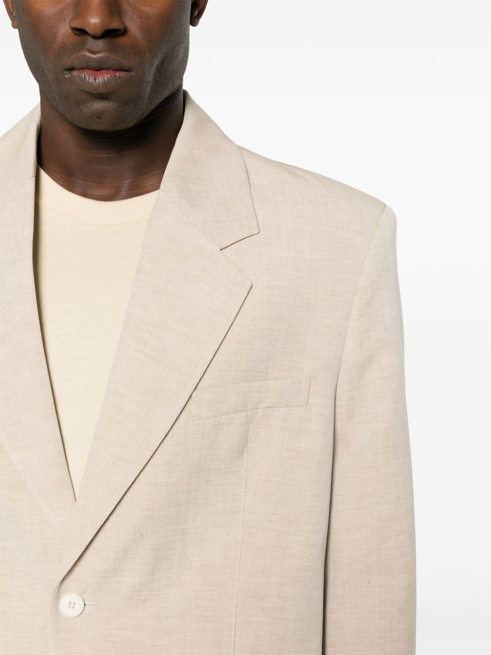Jacquemus Beige Linen‑Wool Jacket — Tailored Sport Jacket