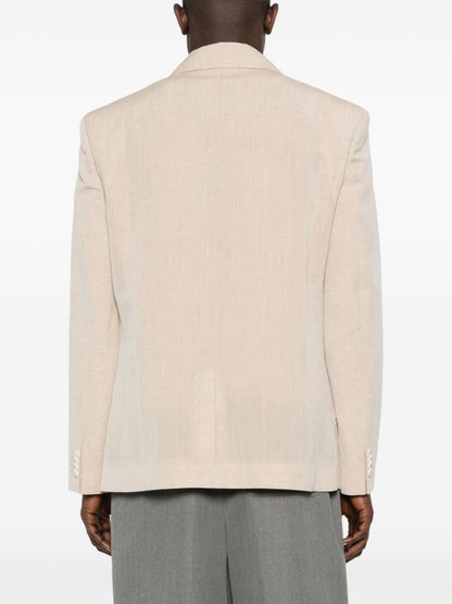 Jacquemus Beige Linen‑Wool Jacket — Tailored Sport Jacket