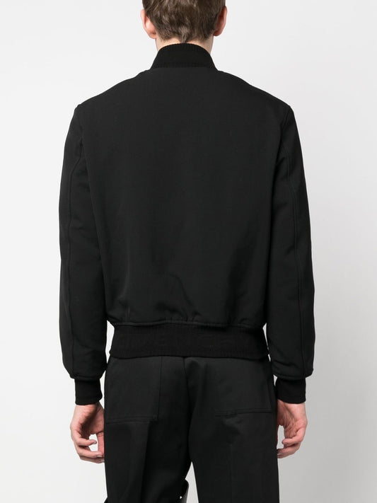 Givenchy Coats Black — Wool Logo Bomber Jacket
