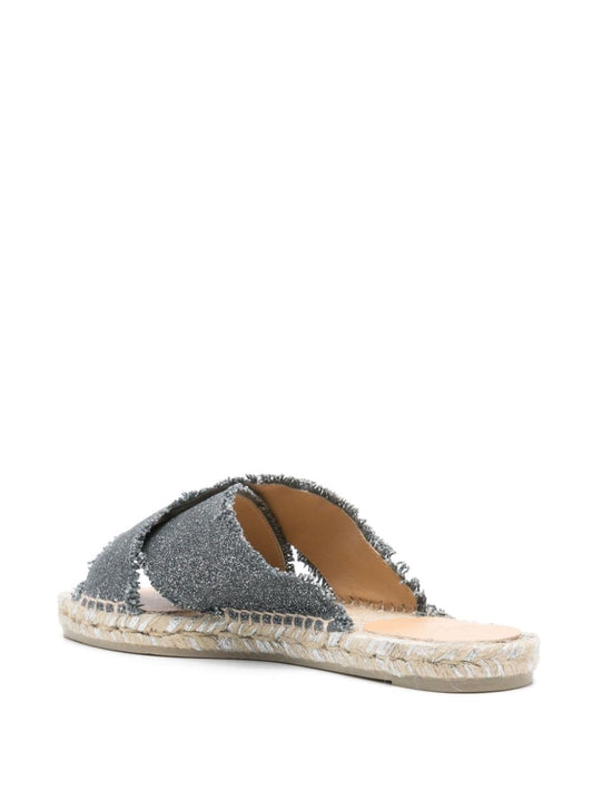Castañer Grey Raffia Sole Sandals
