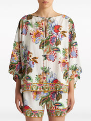 Etro Top White cotton silk blend