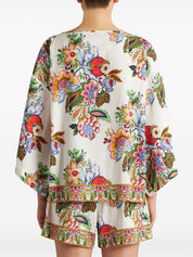 Etro Top White cotton silk blend