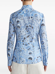 Etro Shirts Clear Blue cotton silk blend