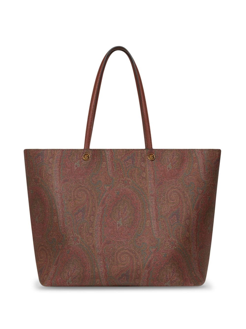 Etro maxi essential tote bag in brown calf leather
