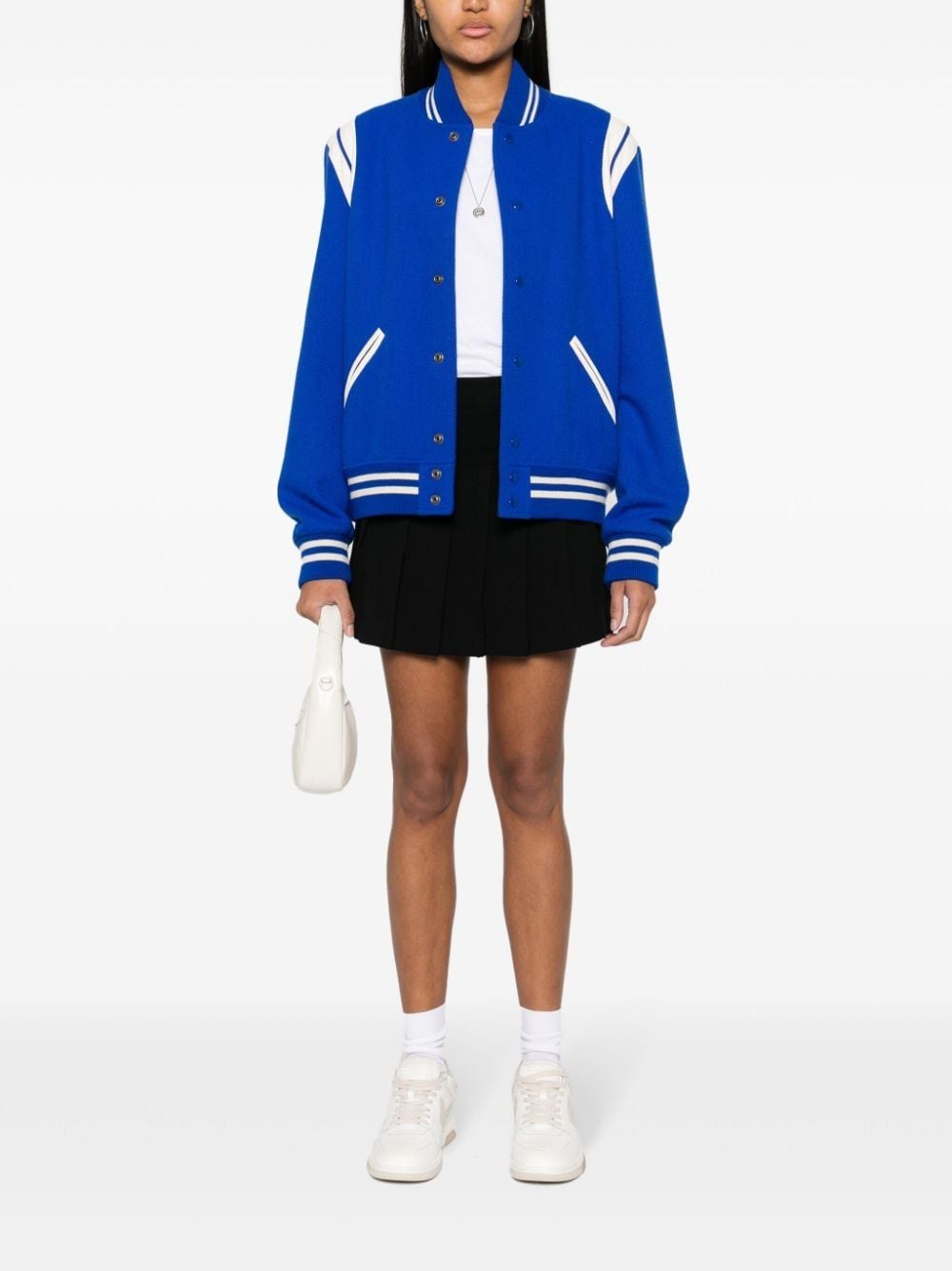 Jupes Palm Angels en piqué de coton noir plissé