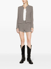 Iro Shorts Grey high-waisted bouclé