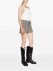 Iro Shorts Grey high-waisted bouclé