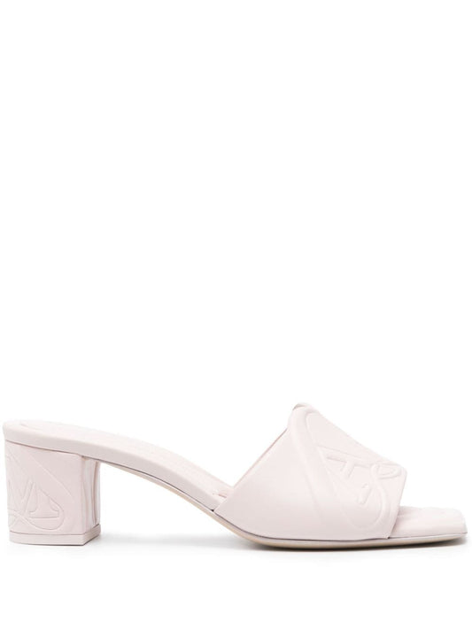 Alexander McQueen Sandals Beige — Elegant Mid‑Block Heels
