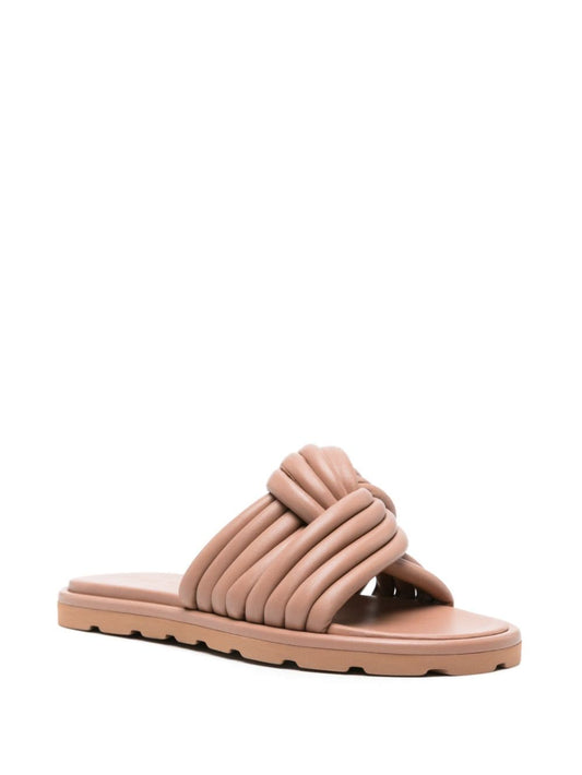 Gianvito Rossi Sandals — Beige Calf Leather Slip‑On