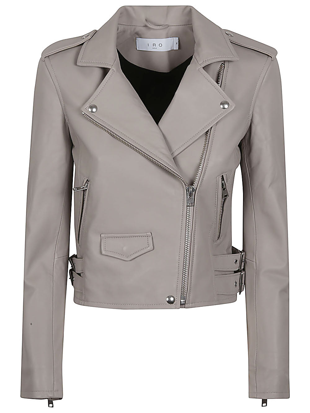 Iro Jackets Grey leather biker