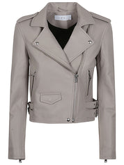 Iro Jackets Grey leather biker